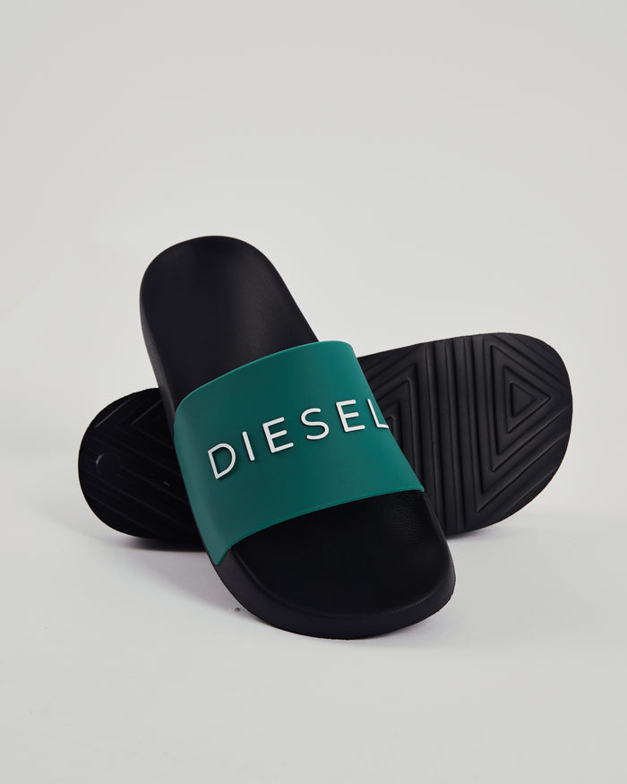 Thiago Sliders Navy/Green Trail