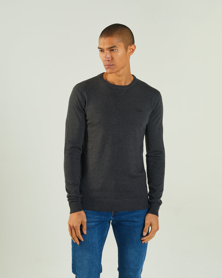 Dylan Round Neck Charcoal Marl