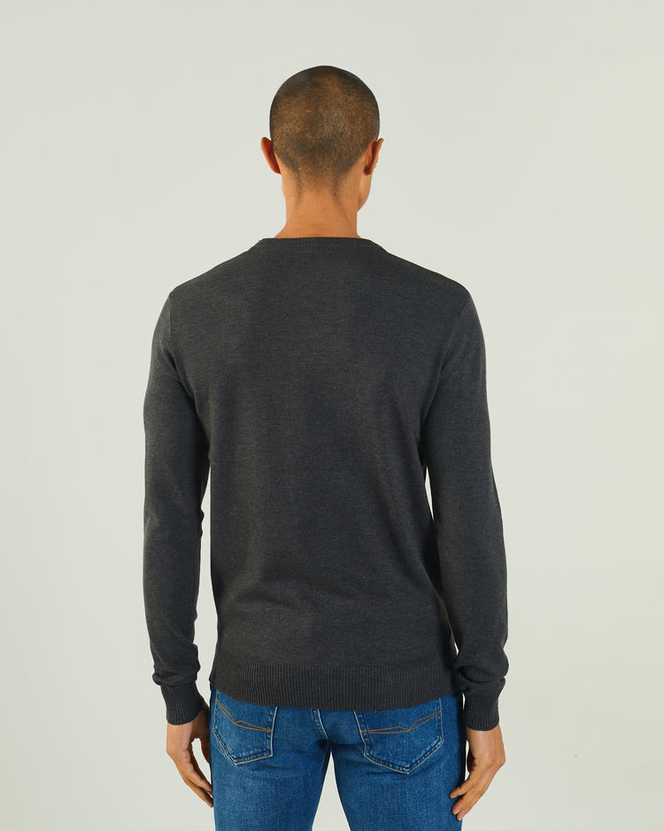 Dylan Round Neck Charcoal Marl