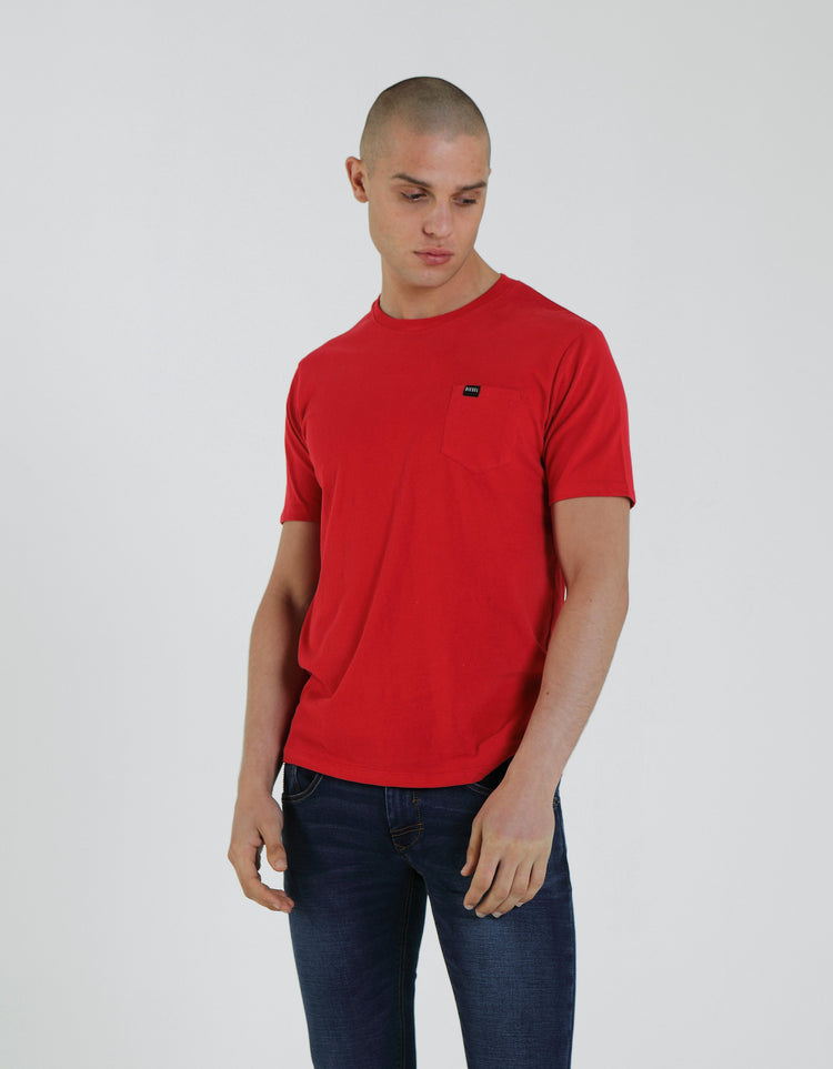 Basic Brett Pocket Tee Barbados Cherry